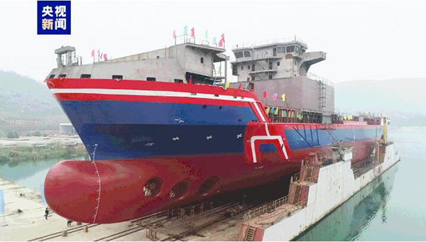6臺2250KW濰柴WJ25系列高端船電機組為萬噸級遠洋通信海纜鋪設船提供可靠動力源