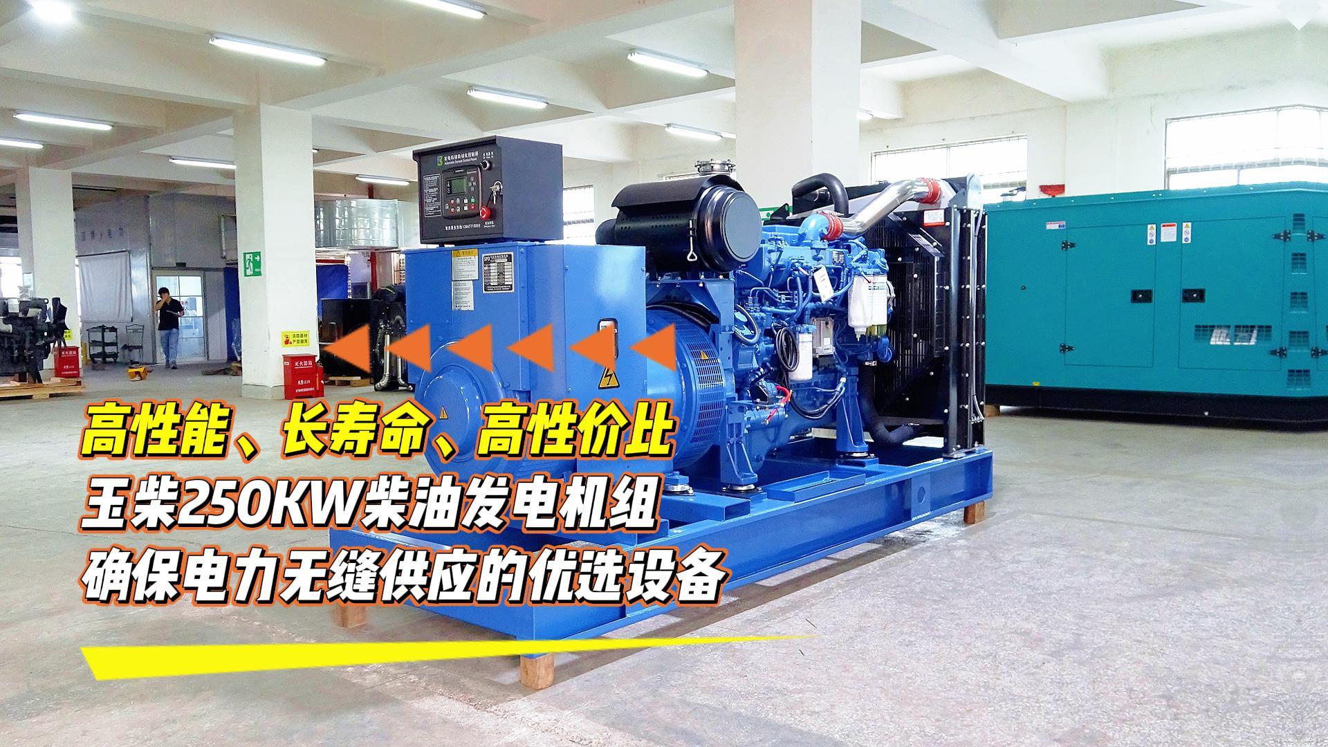 高性能、長壽命、高性價比，玉柴250KW柴油發電機組，確保電力無縫供應的優選設備
